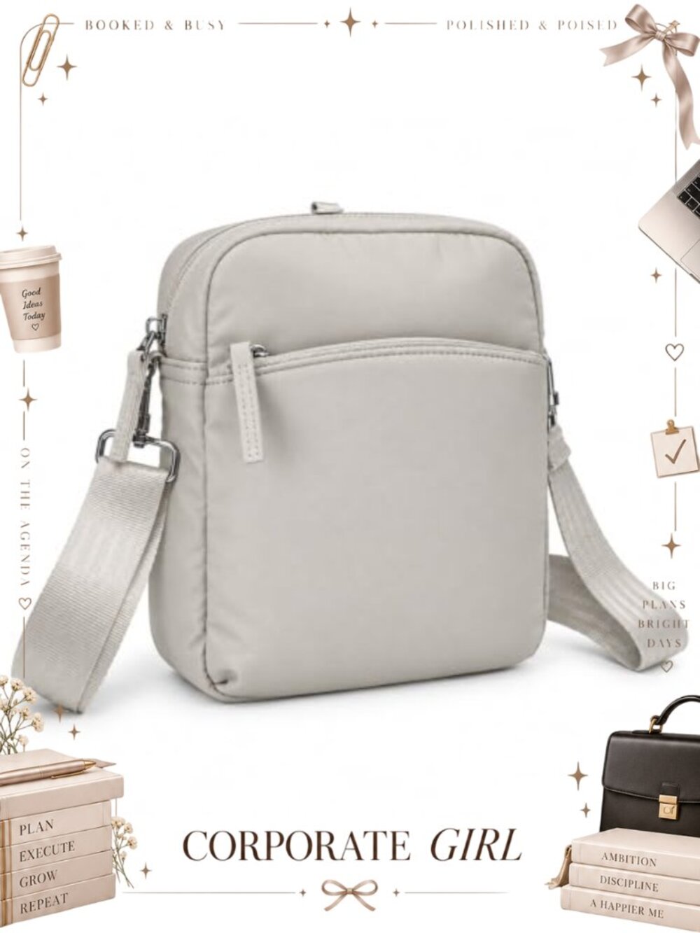 Nylon Messenger Crossbody Shoulder Bag Small Satchel Travel Work Mini